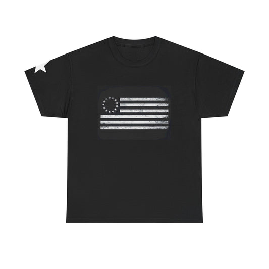 Vintage USA Flag Unisex Heavy Cotton Tee, Casual Wear, Patriotic Shirt, Independence Day Gift, Everyday Tee