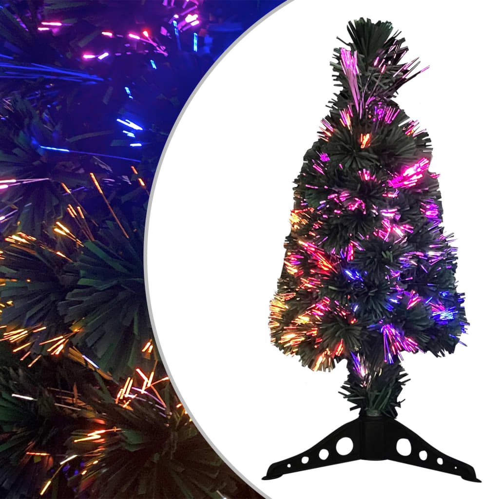 vidaXL Christmas Tree Decoration Artificial Slim Tree with Stand Fiber Optic