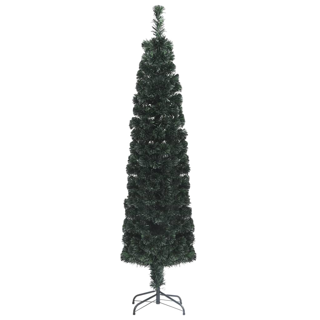 vidaXL Christmas Tree Decoration Artificial Slim Tree with Stand Fiber Optic