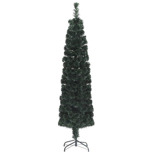 vidaXL Christmas Tree Decoration Artificial Slim Tree with Stand Fiber Optic