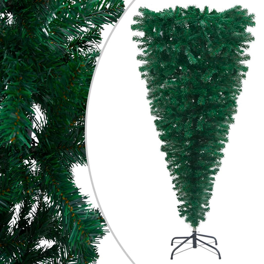 vidaXL Upside-down Artificial Pre-lit Christmas Tree Party Decoration Green