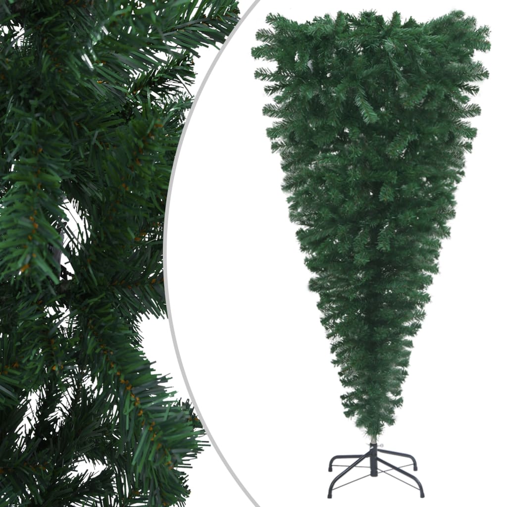 vidaXL Upside-down Artificial Pre-lit Christmas Tree Party Decoration Green