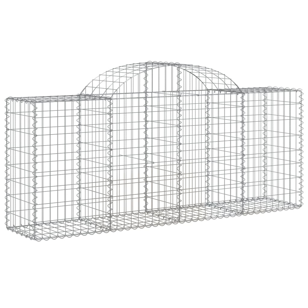 vidaXL Arched Gabion Baskets 4 pcs 78.7"x19.7"x31.5"/39.4" Galvanized Iron