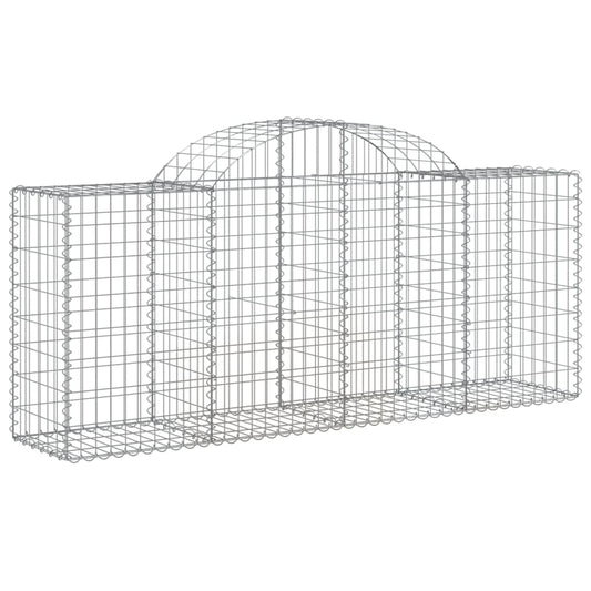 vidaXL Arched Gabion Baskets 4 pcs 78.7"x19.7"x31.5"/39.4" Galvanized Iron