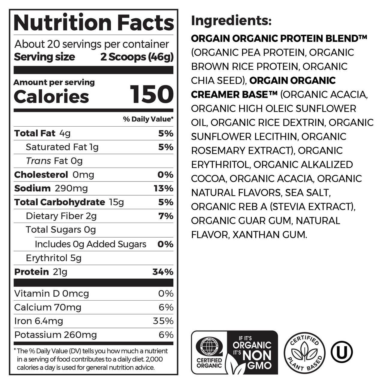 Orgain Creamy Chocolate Fudge (2.05 LB)