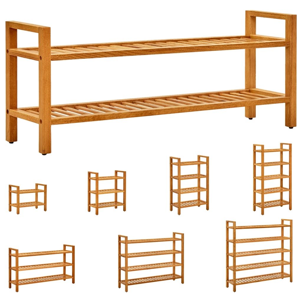 vidaXL Shoe Rack Shoe Storage Organizer Shoe Shelf for Closet Solid Oak Wood