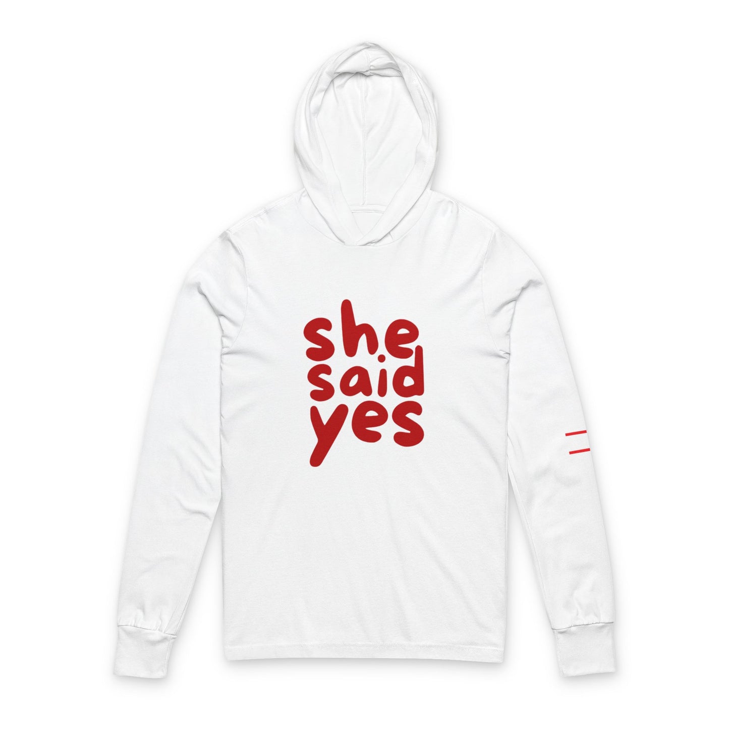 Men's "She Said Yes" Hoodie Long Sleeve Tee - Perfect for any event.
