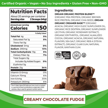 Orgain Creamy Chocolate Fudge (2.05 LB)