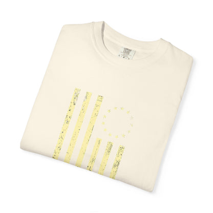 Vintage-Inspired T-Shirt with Distressed Flag Design, Casual Wear, Perfect, Patriotic tee