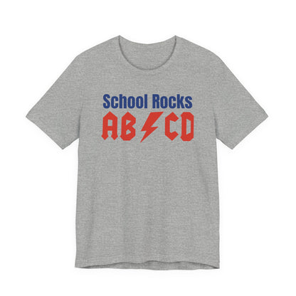 School Rocks Unisex Tee - Fun Graphic Shirt for Students, Back to School, Teacher Gift, Casual Wear, Youth Fashion