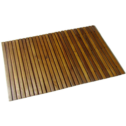 vidaXL Bathmat with Rubber Backing Bath Runner Bathroom Mat Acacia Hardwood