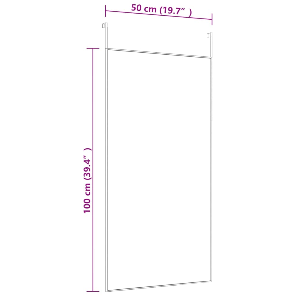 vidaXL Door Mirror Wall Mounted Mirror for Living Room Glass and Aluminum