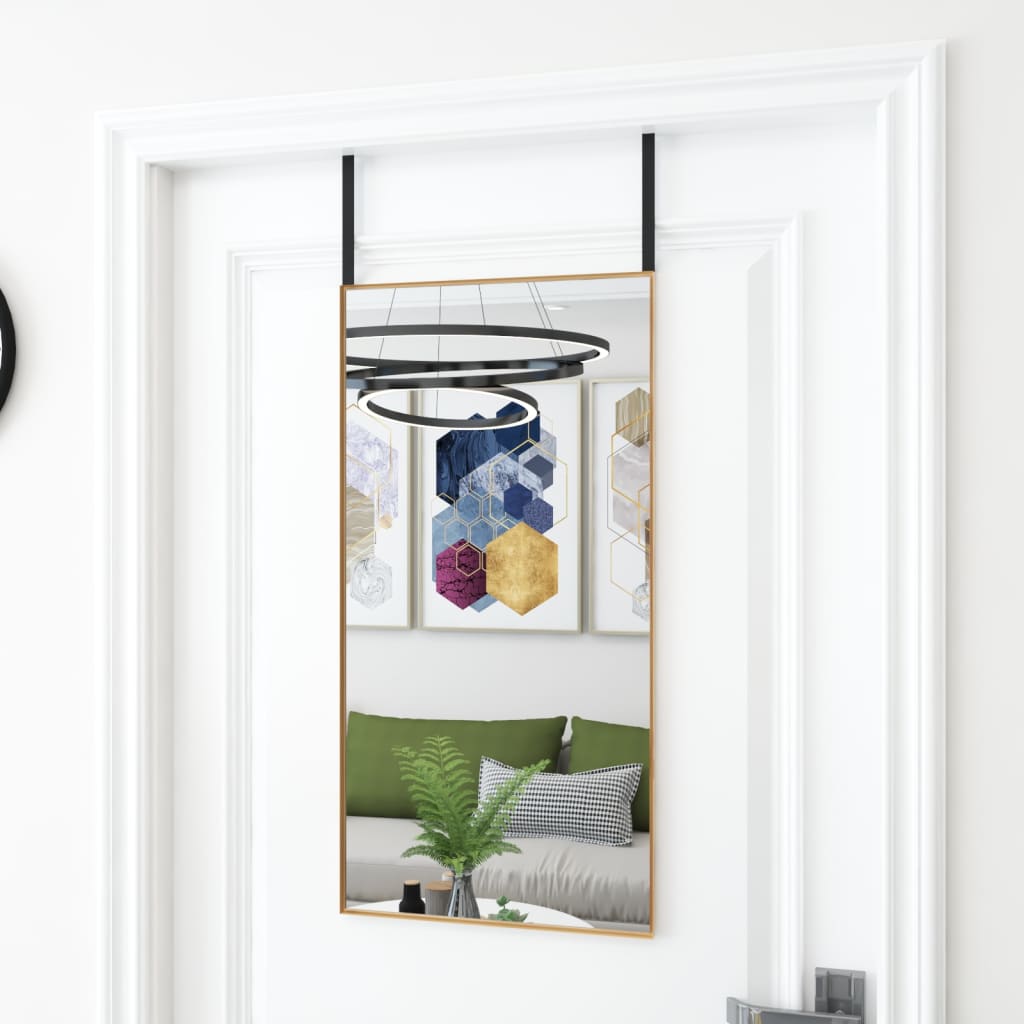 vidaXL Door Mirror Wall Mounted Mirror for Living Room Glass and Aluminum