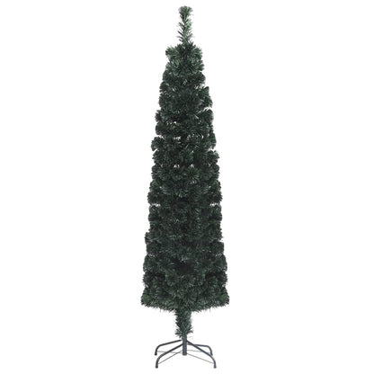vidaXL Christmas Tree Decoration Artificial Slim Tree with Stand Fiber Optic