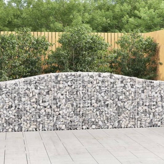 vidaXL Gabion Basket Arched Gabion Basket Planter for Flower Galvanized Iron