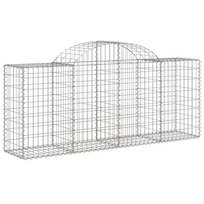 vidaXL Arched Gabion Baskets 4 pcs 78.7"x19.7"x31.5"/39.4" Galvanized Iron