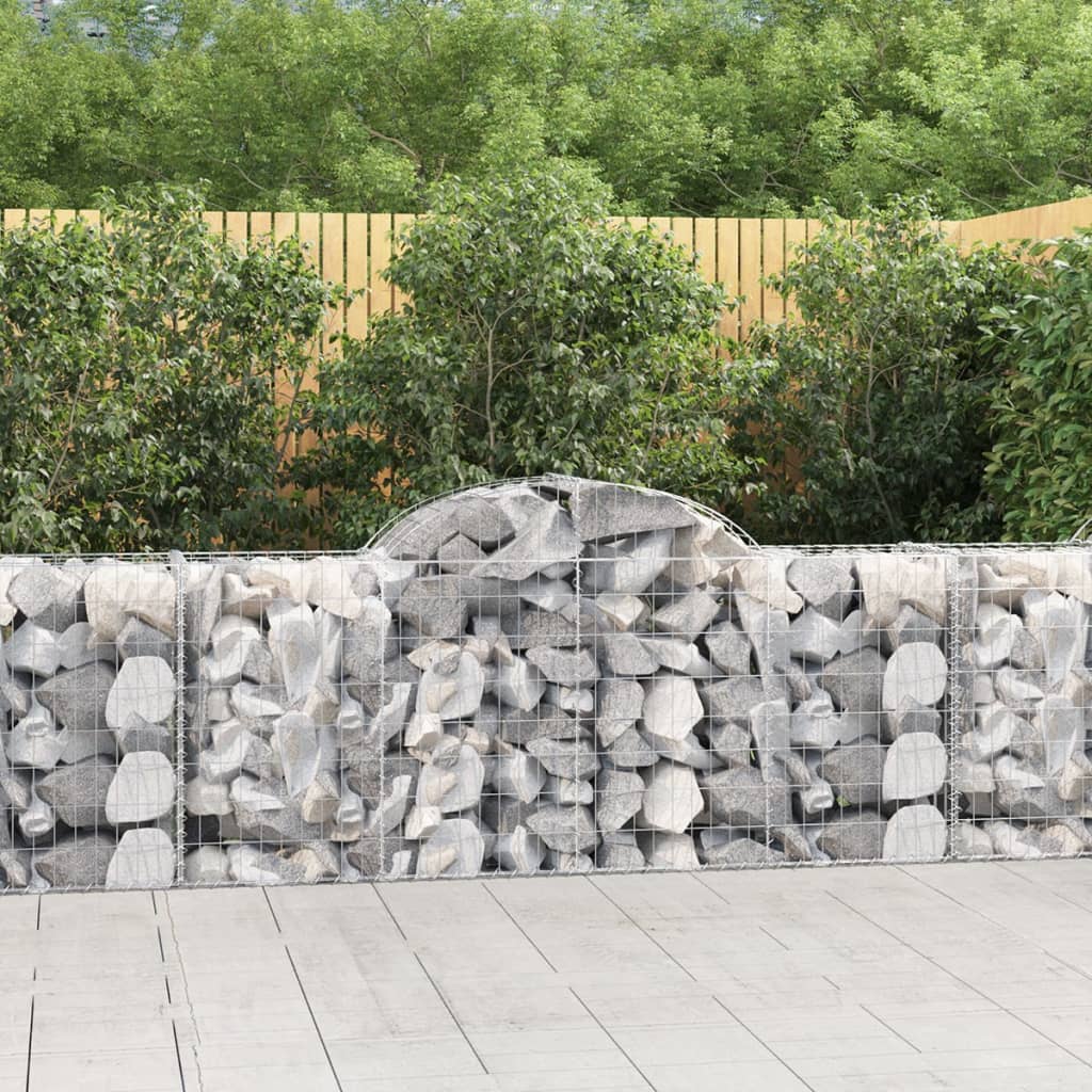vidaXL Arched Gabion Baskets 4 pcs 78.7"x19.7"x31.5"/39.4" Galvanized Iron