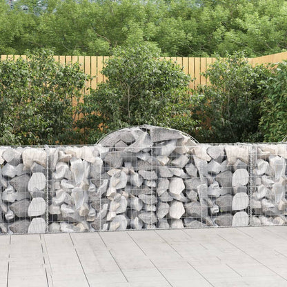 vidaXL Arched Gabion Baskets 4 pcs 78.7"x19.7"x31.5"/39.4" Galvanized Iron