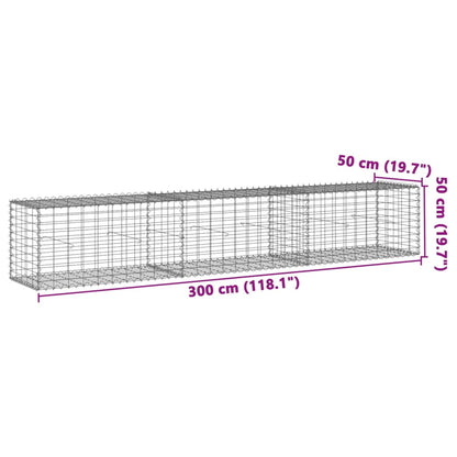 vidaXL Gabion Basket with Cover 39.4"x19.7"x39.4" Galvanized Iron