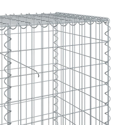 vidaXL Gabion Basket with Cover 39.4"x19.7"x39.4" Galvanized Iron