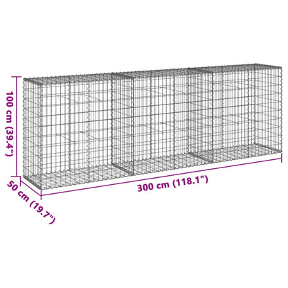 vidaXL Gabion Basket with Cover 39.4"x19.7"x39.4" Galvanized Iron