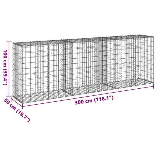 vidaXL Gabion Basket with Cover 39.4"x19.7"x39.4" Galvanized Iron