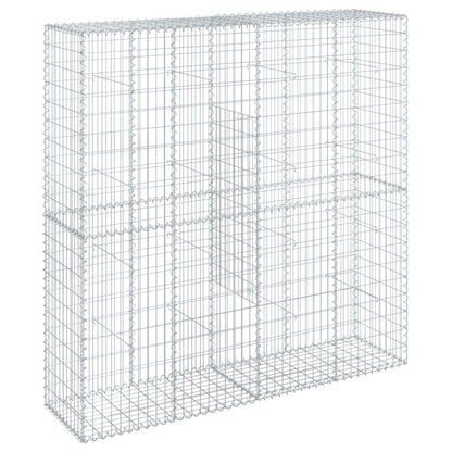 vidaXL Gabion Basket with Cover 39.4"x19.7"x39.4" Galvanized Iron