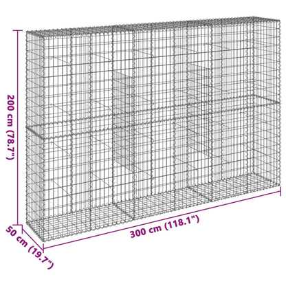 vidaXL Gabion Basket with Cover 39.4"x19.7"x39.4" Galvanized Iron