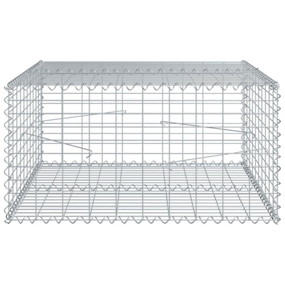 vidaXL Gabion Basket with Cover 39.4"x19.7"x39.4" Galvanized Iron