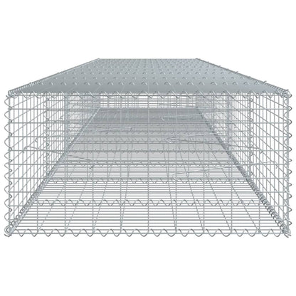 vidaXL Gabion Basket with Cover 39.4"x19.7"x39.4" Galvanized Iron