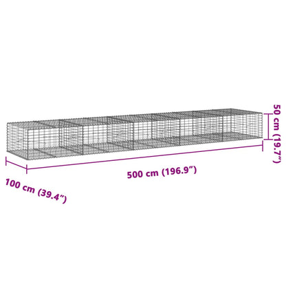 vidaXL Gabion Basket with Cover 39.4"x19.7"x39.4" Galvanized Iron
