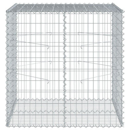 vidaXL Gabion Basket with Cover 39.4"x19.7"x39.4" Galvanized Iron