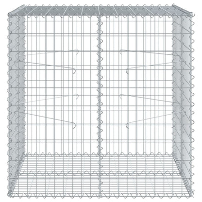 vidaXL Gabion Basket with Cover 39.4"x19.7"x39.4" Galvanized Iron