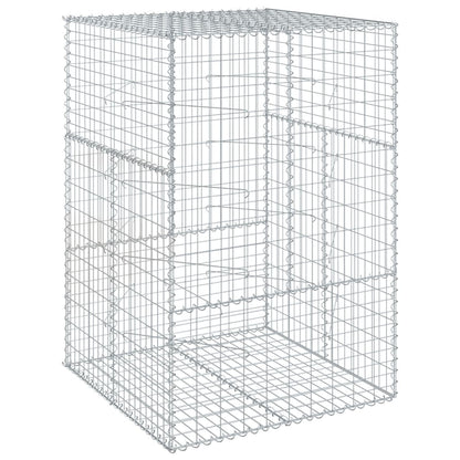 vidaXL Gabion Basket with Cover 39.4"x19.7"x39.4" Galvanized Iron