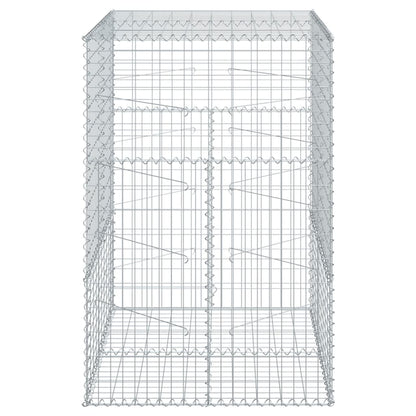 vidaXL Gabion Basket with Cover 39.4"x19.7"x39.4" Galvanized Iron