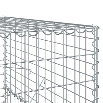 vidaXL Gabion Basket with Cover 39.4"x19.7"x39.4" Galvanized Iron