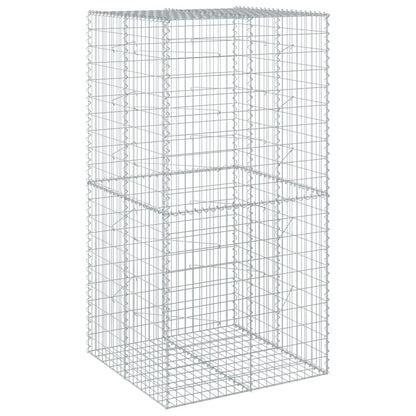 vidaXL Gabion Basket with Cover 39.4"x19.7"x39.4" Galvanized Iron