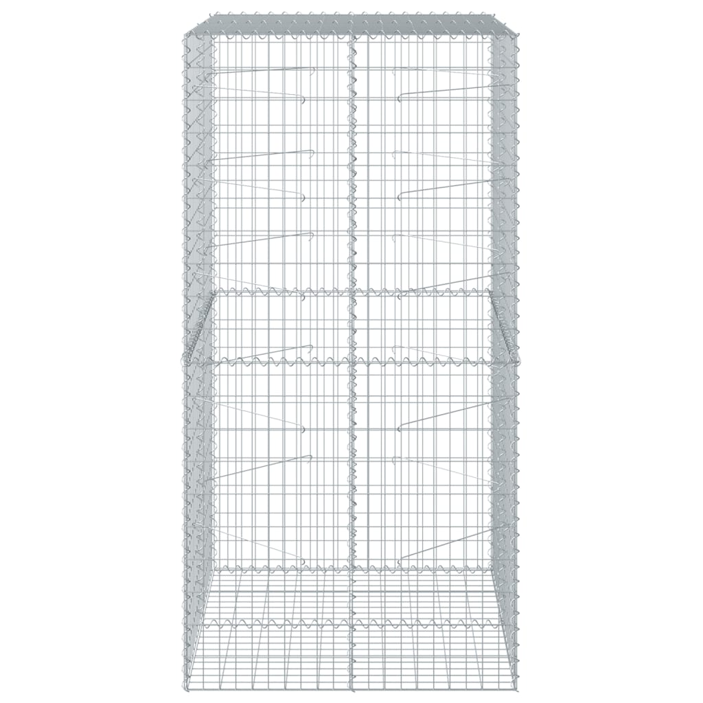 vidaXL Gabion Basket with Cover 39.4"x19.7"x39.4" Galvanized Iron