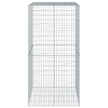 vidaXL Gabion Basket with Cover 39.4"x19.7"x39.4" Galvanized Iron