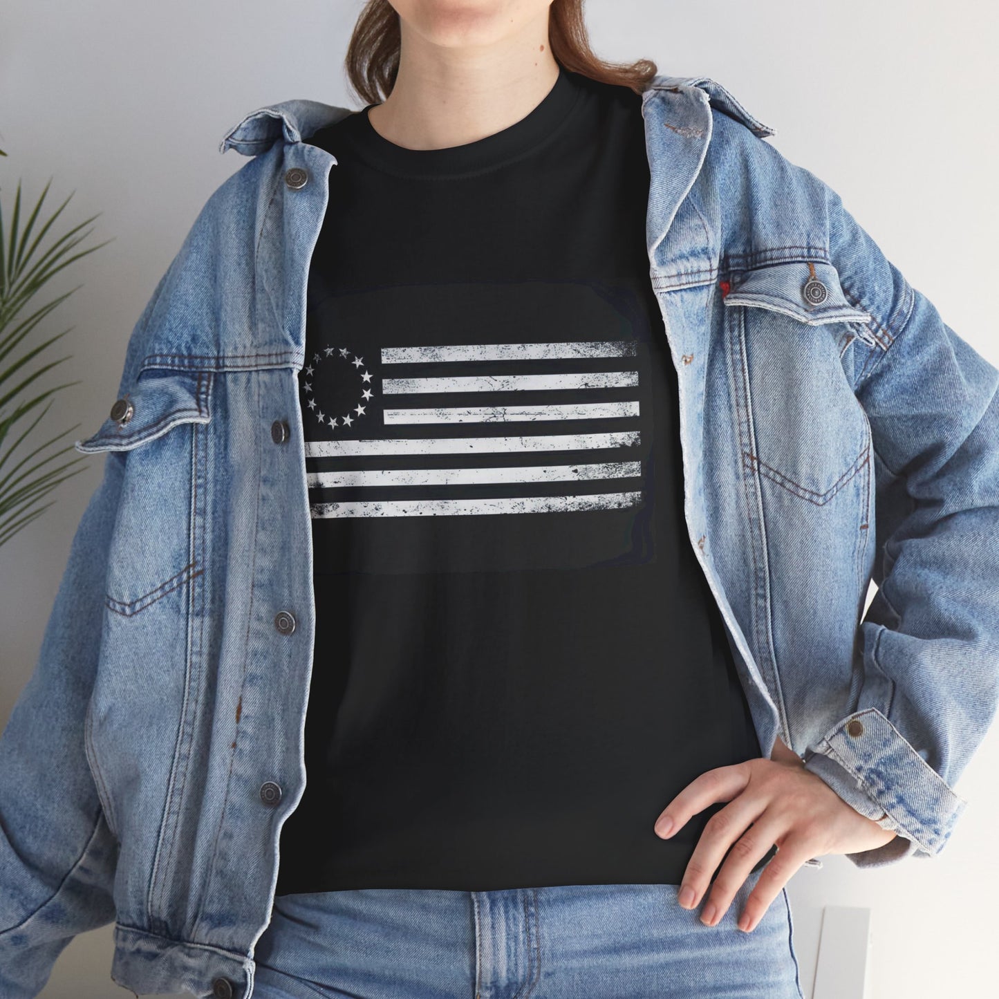 Vintage USA Flag Unisex Heavy Cotton Tee, Casual Wear, Patriotic Shirt, Independence Day Gift, Everyday Tee