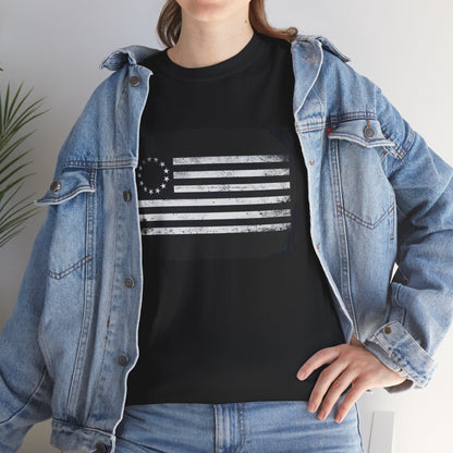 Vintage USA Flag Unisex Heavy Cotton Tee, Casual Wear, Patriotic Shirt, Independence Day Gift, Everyday Tee